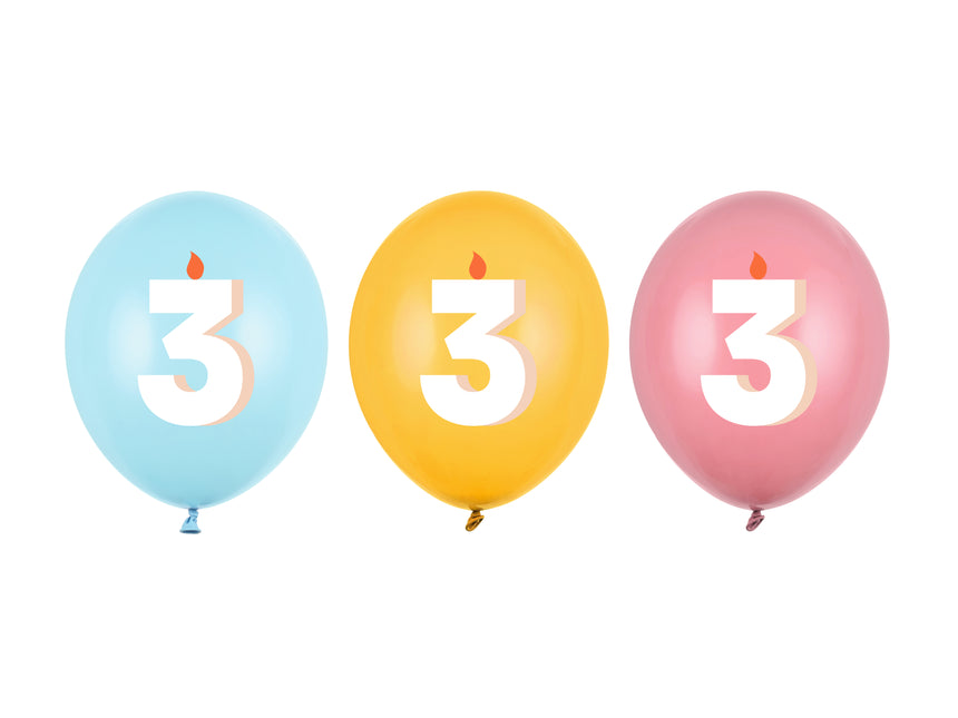3 Jahr Luftballons 30cm 50Stk
