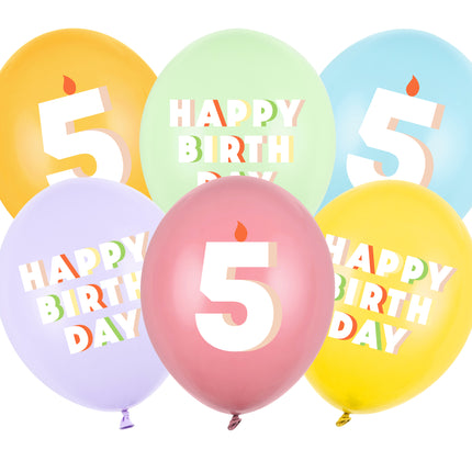 5 Jahre Luftballons 30cm 6Stück