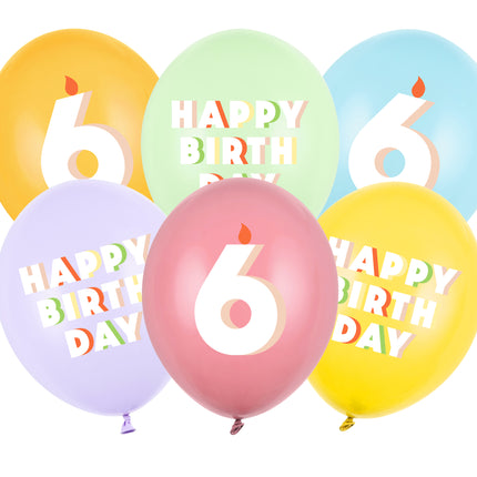 6 Jahre Luftballons 30cm 6Stück