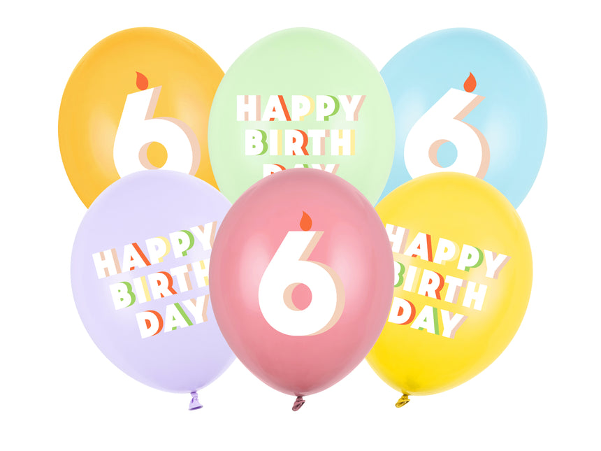 6 Jahre Luftballons 30cm 6Stück