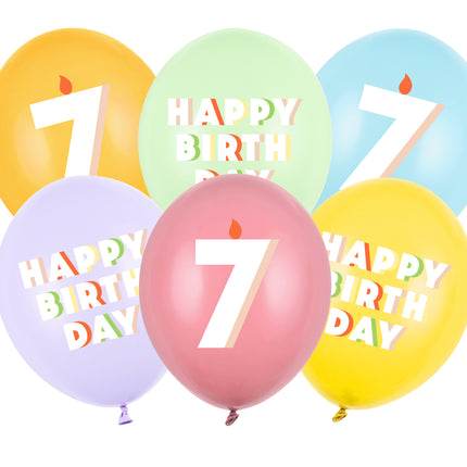 7 Jahre Luftballons 30cm 6Stück
