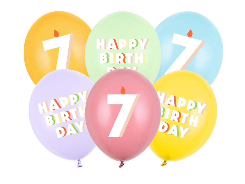 7 Jahre Luftballons 30cm 6Stück