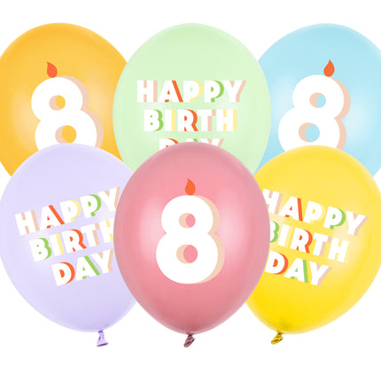 8 Jahre Luftballons 30cm 6Stück
