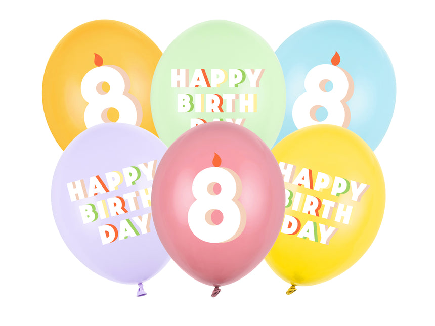 8 Jahre Luftballons 30cm 6Stück