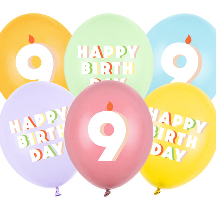 9 Jahre Luftballons 30cm 50Stück