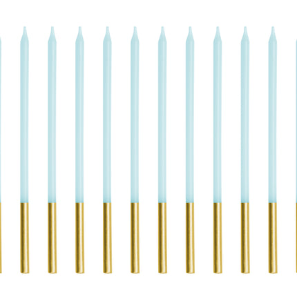 Blau-Gold-Kerze 14cm 12Stück