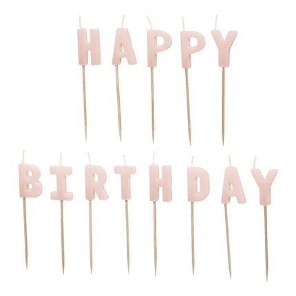 Happy Birthday Kerze Rosa 13 Stück
