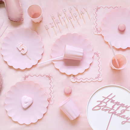 Happy Birthday Kerze Rosa 13 Stück