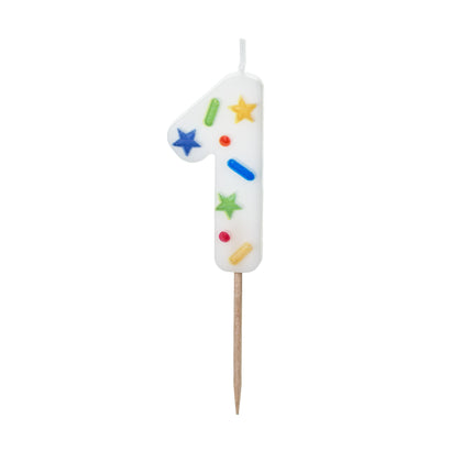 1 Jahr Kerze Farbig 10cm