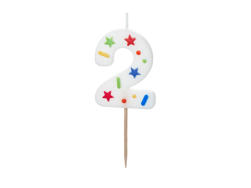 2 Jahre Kerze Farbig 10cm