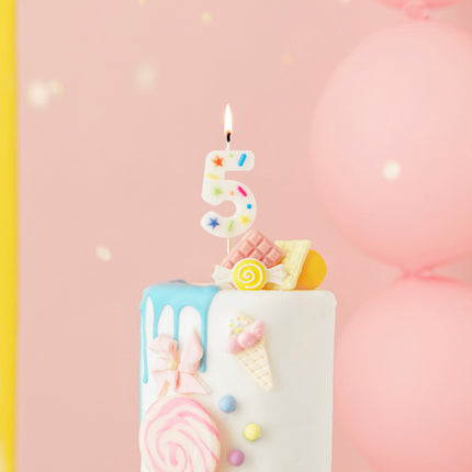 5 Jahre Kerze Farbig 10cm