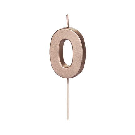 0 Jahr Kerze Rose Gold 9cm