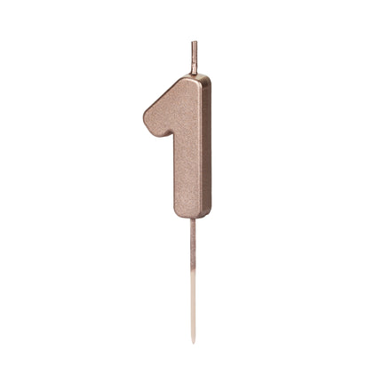 1 Jahr Kerze Rose Gold 9cm