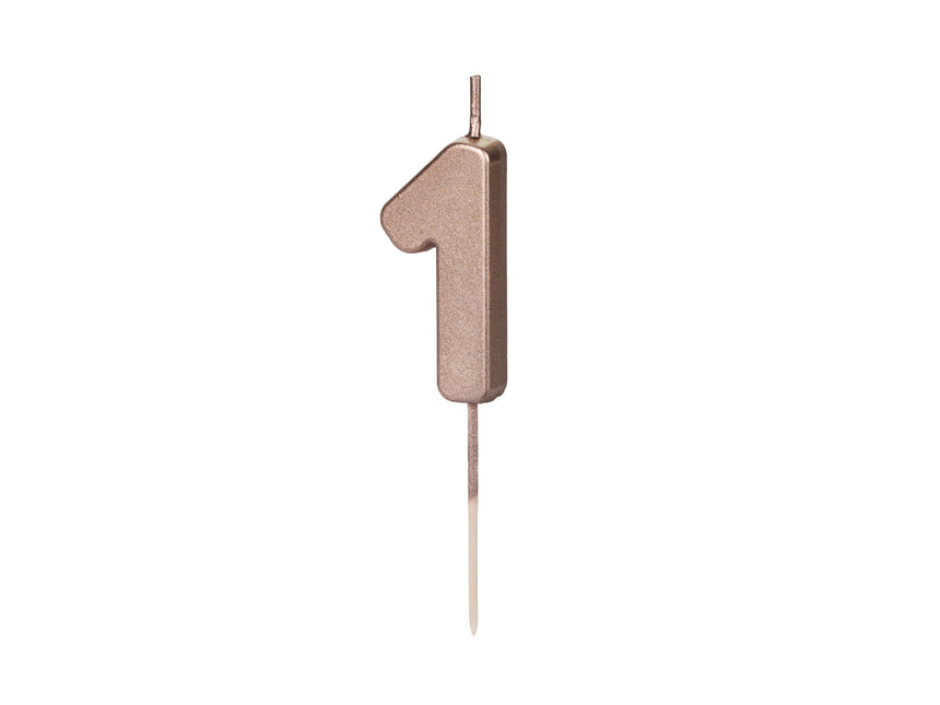 1 Jahr Kerze Rose Gold 9cm