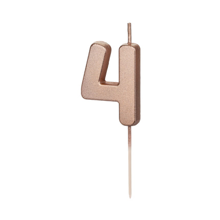 4 Jahre Kerze Rose Gold 9cm