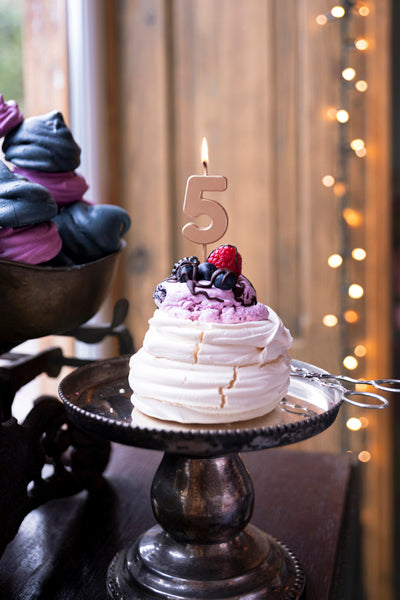 5 Jahre Kerze Rose Gold 9cm