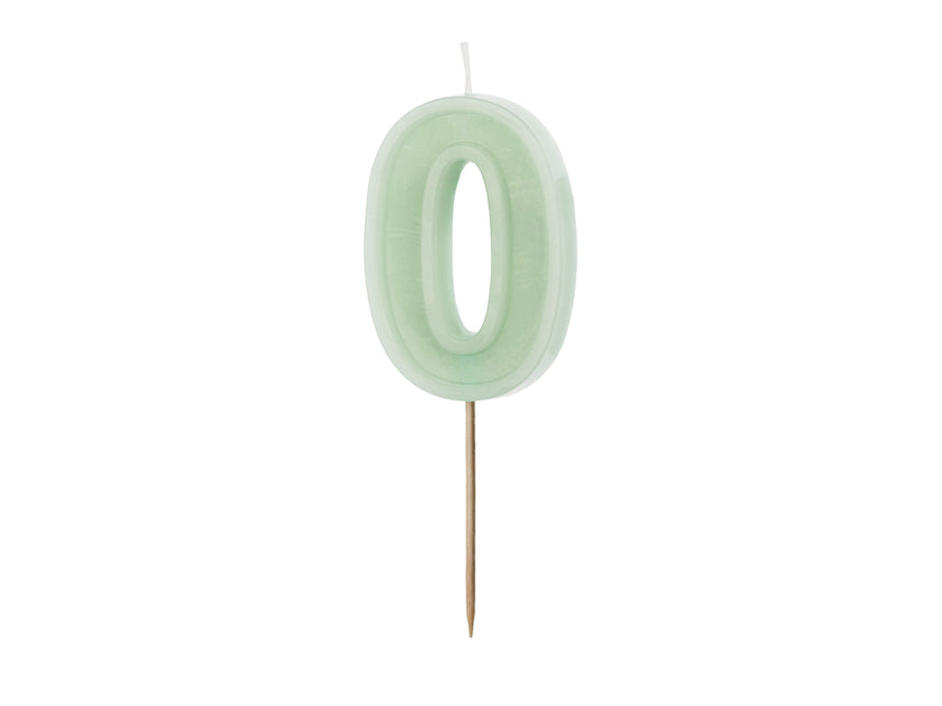 0 Jahr Kerze Mintgrün 10cm
