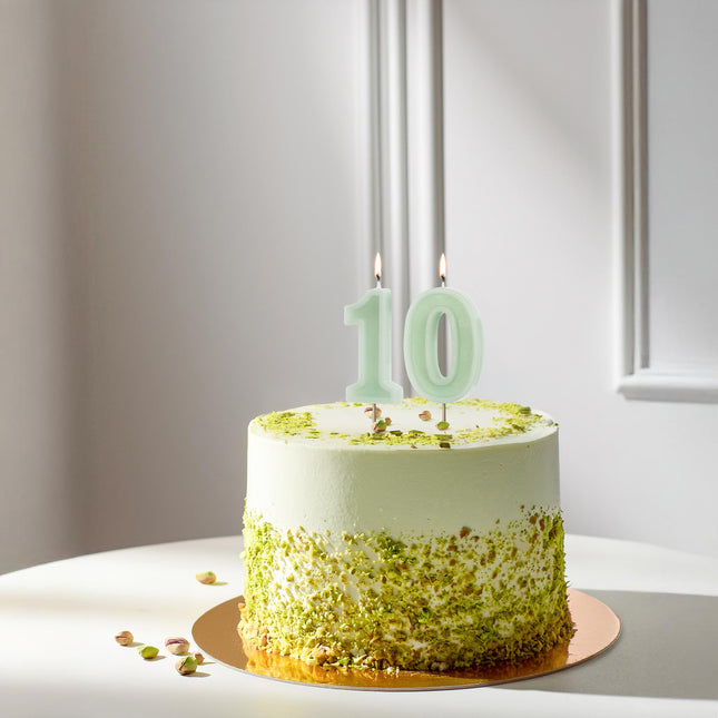 0 Jahr Kerze Mintgrün 10cm