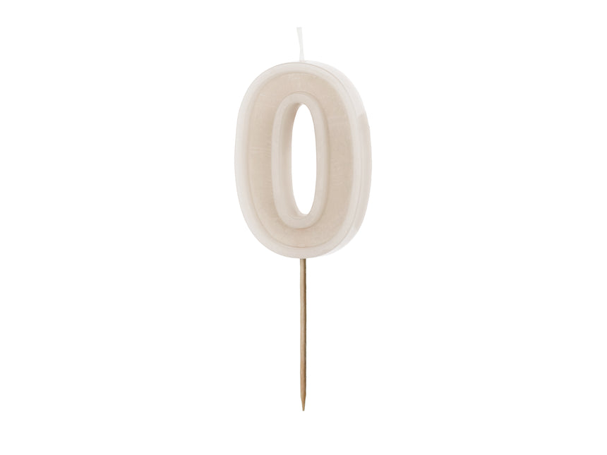 0 Jahr Kerze Beige 10cm