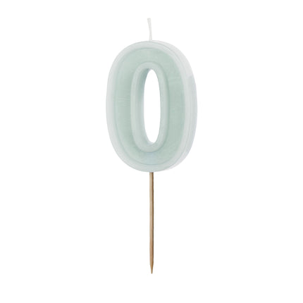 0 Jahr Kerze Licht Grün 10cm