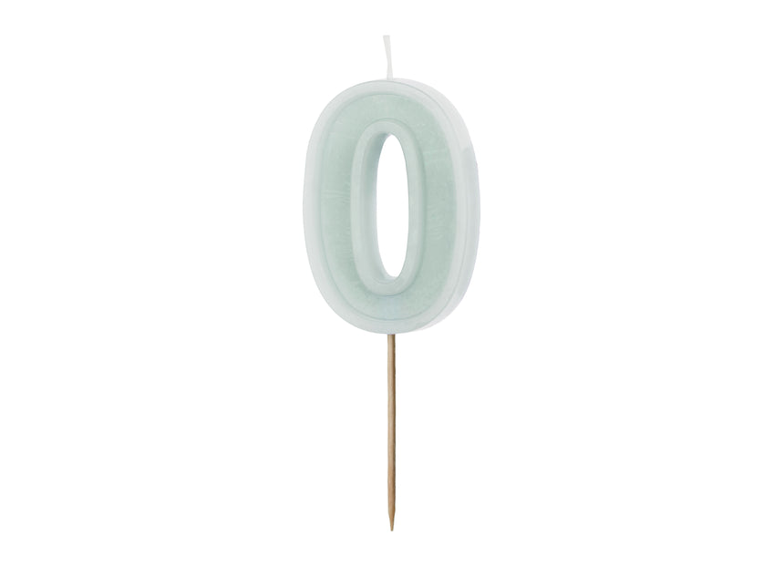 0 Jahr Kerze Licht Grün 10cm