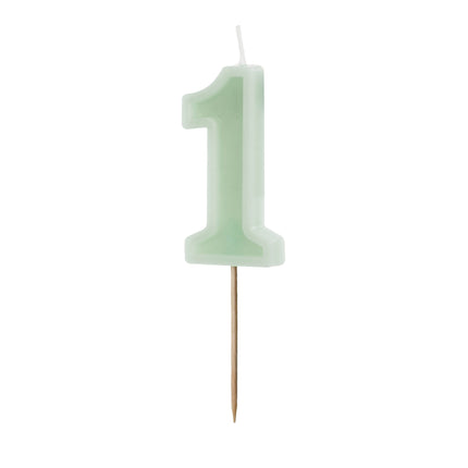 1 Jahr Kerze Mintgrün 10cm