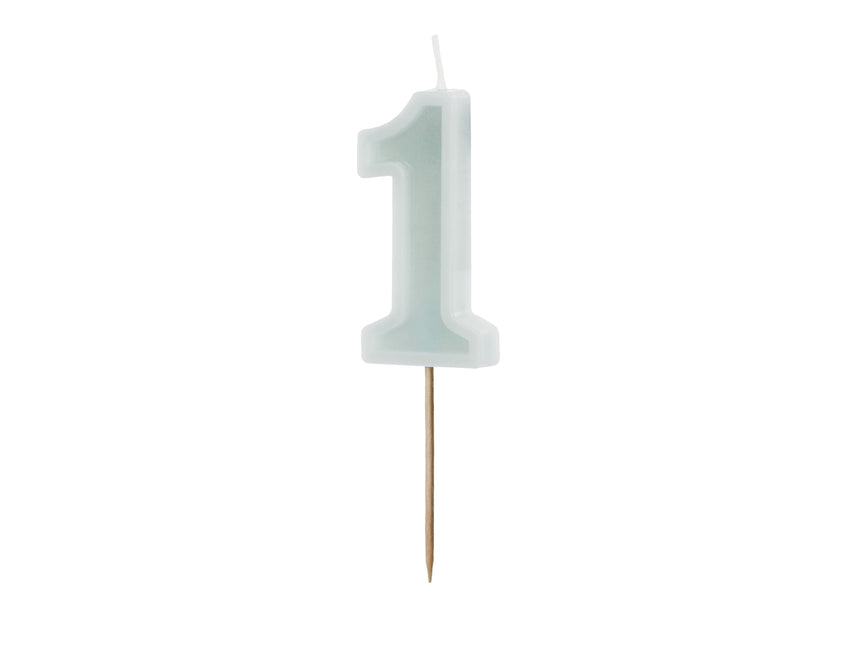 1 Jahr Kerze Licht Grün 10cm