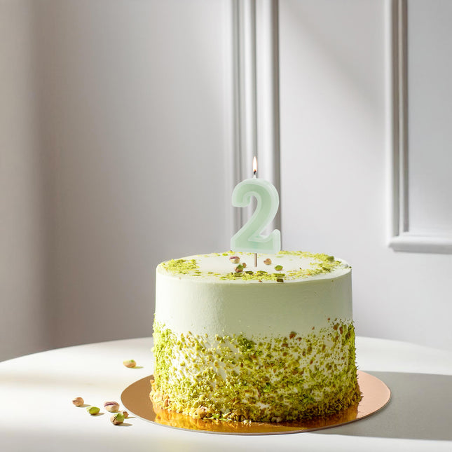 2 Jahre Kerze Mintgrün 10cm