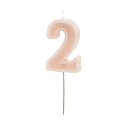 2 Jahre Kerzenlicht Rosa 10cm