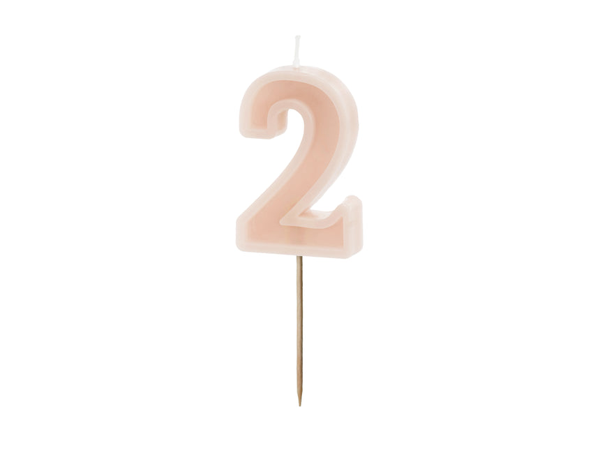 2 Jahre Kerzenlicht Rosa 10cm