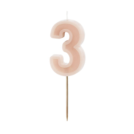 3 Jahre Kerzenlicht Rosa 10cm