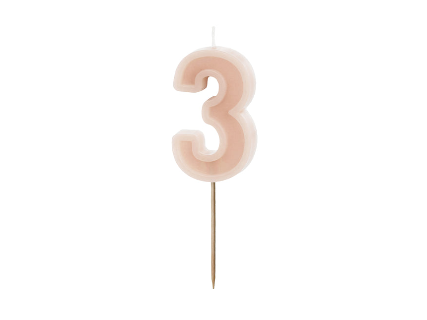 3 Jahre Kerzenlicht Rosa 10cm