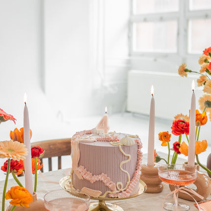 4 Jahre Kerzenlicht Rosa 10cm
