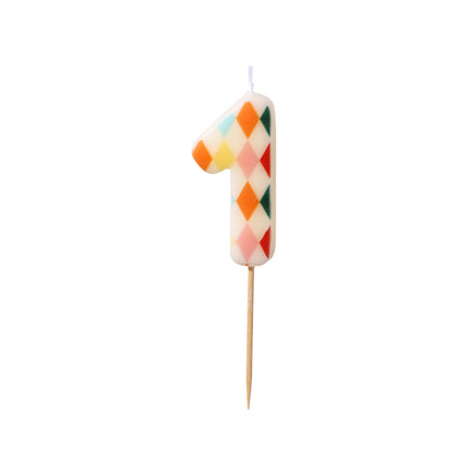 1 Jahr Kerze Farbig 5,5cm