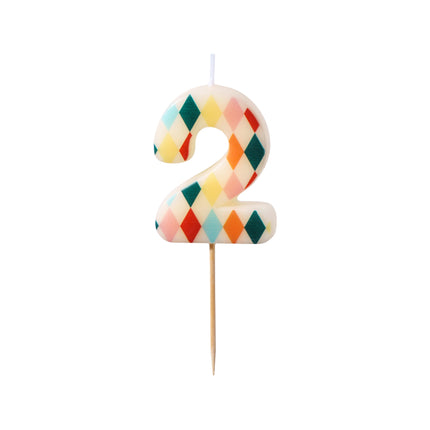 2 Jahre Kerze Farbig 5,5cm