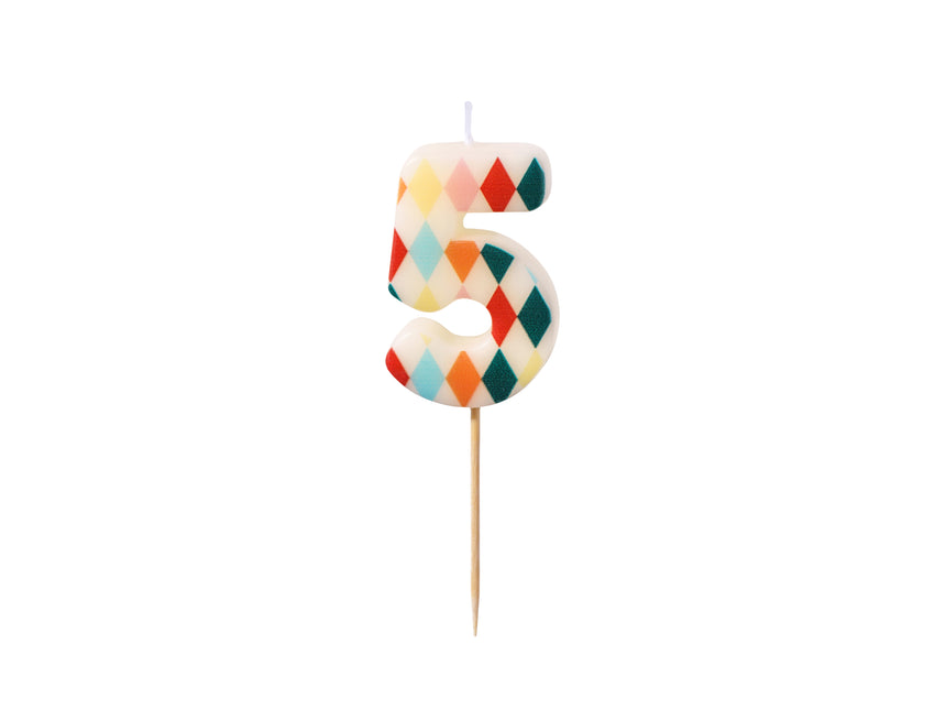 5 Jahre Kerze Farbig 5,5cm