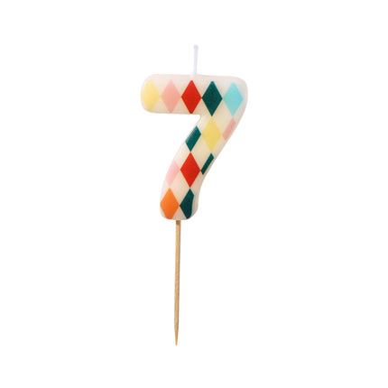 7 Jahre Kerze Farbig 5,5cm