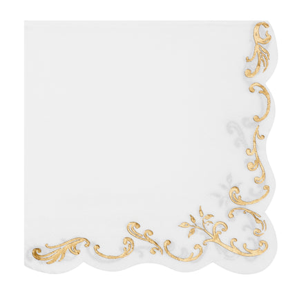 Gold Weiße Servietten Ornament 33cm