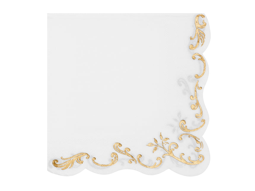 Gold Weiße Servietten Ornament 33cm