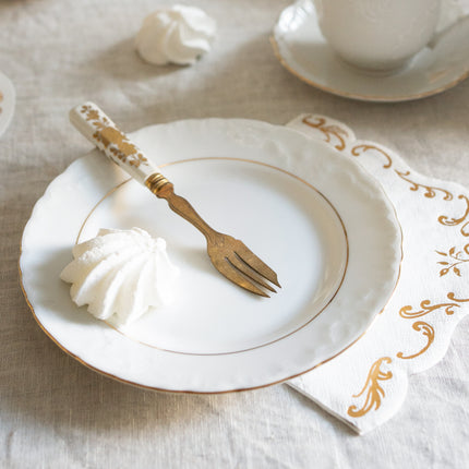 Gold Weiße Servietten Ornament 33cm