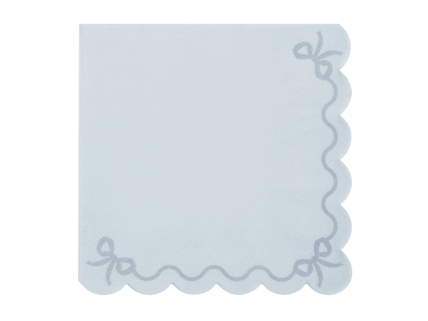 Hellblaue Servietten Schleife 16,5cm