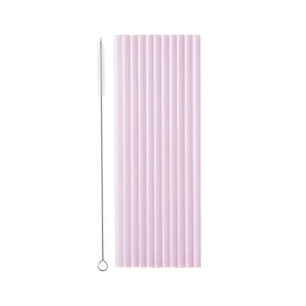 Lila Strohhalme aus Plastik 23cm 12 Stk