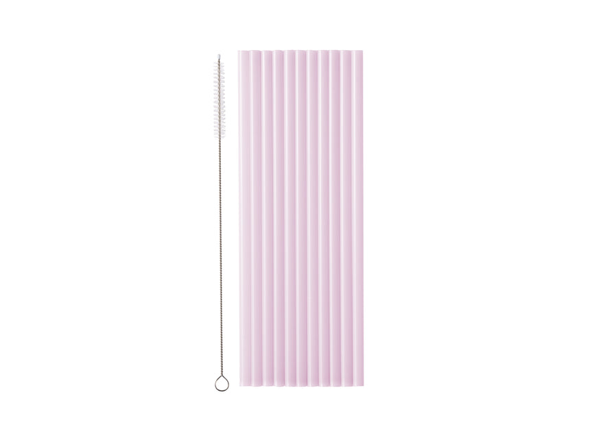 Lila Strohhalme aus Plastik 23cm 12 Stk