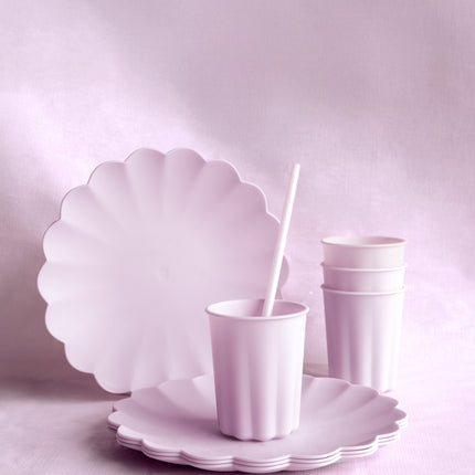 Lila Strohhalme aus Plastik 23cm 12 Stk