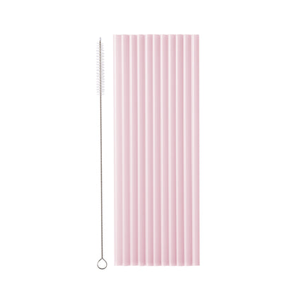 Rosa Strohhalme aus Plastik 23cm 12 Stk