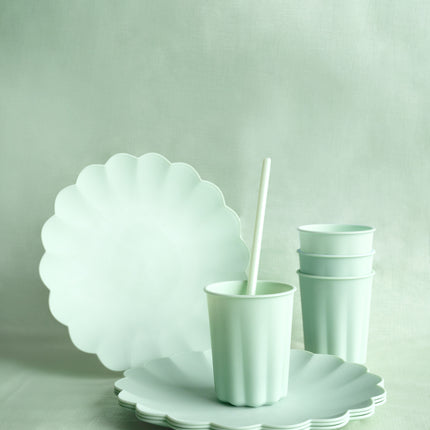 Türkisfarbene Strohhalme aus Plastik 23cm 12 Stk