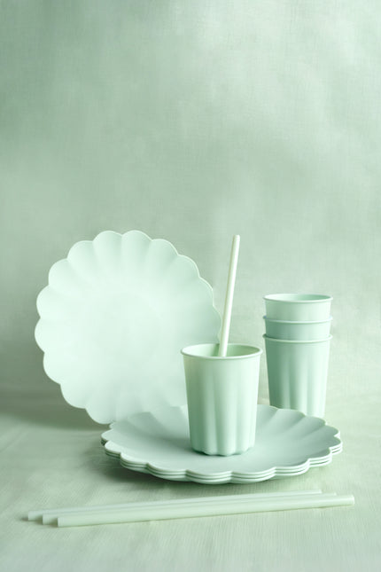 Türkisfarbene Strohhalme aus Plastik 23cm 12 Stk