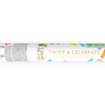 Bunte Konfettikanone Pastell 20cm