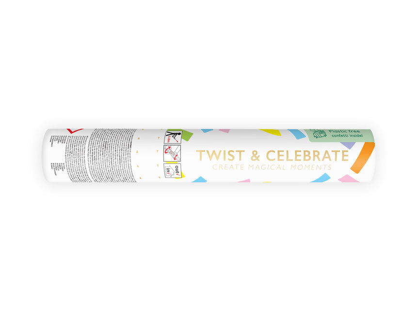 Bunte Konfettikanone Pastell 20cm