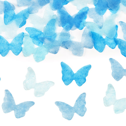 Schmetterling Konfettikanone Blau 20cm